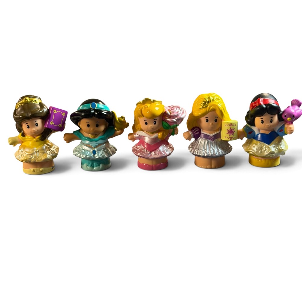 Fisher-Price Little People Disney Princess Figure Lot Belle Jasmine Aurora 5pc